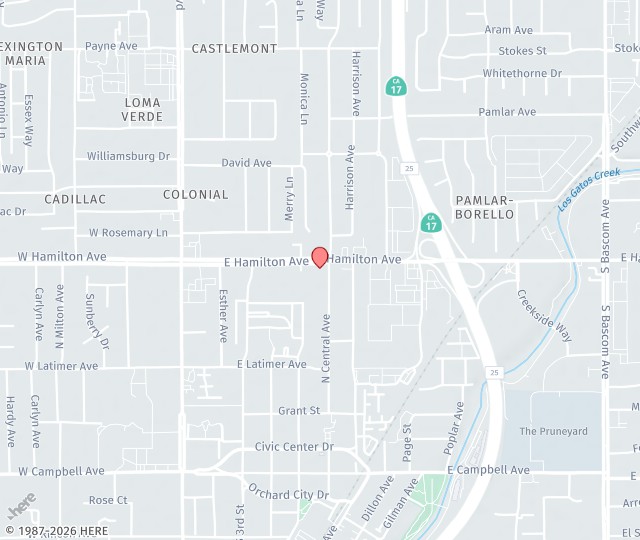 Location Map: 344 E Hamilton Ave Campbell, CA 95008